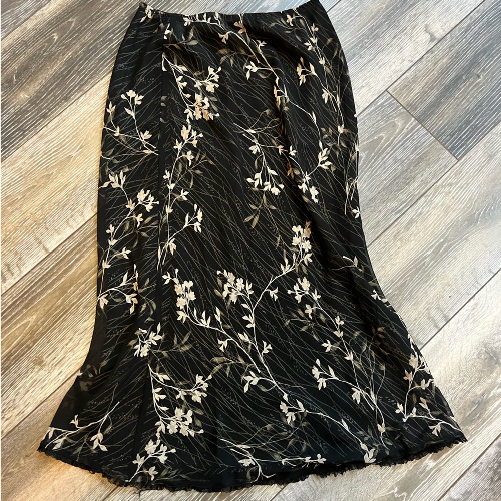 Black Floral Maxi Skirt